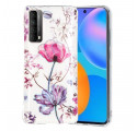 Coque Huawei P smart 2021 Marbrée Fleurs