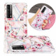 Coque Huawei P smart 2021 Marbrée Fleurs