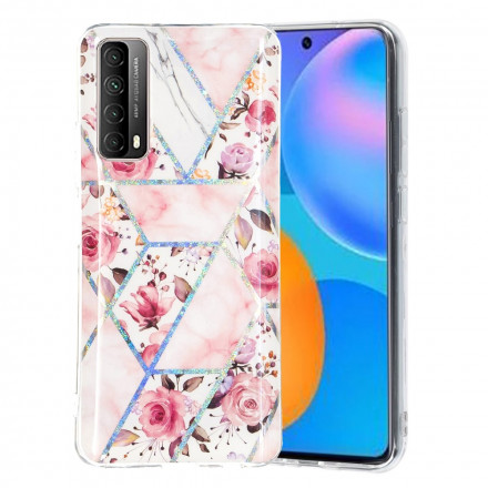 Coque Huawei P smart 2021 Marbrée Fleurs