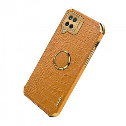 Coque Samsung Galaxy A12 Simili Cuir avec Anneau-Support