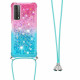 Coque Huawei P Smart 2021 Silicone Paillettes et Cordon