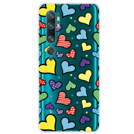 Coque Xiaomi Mi Note 10 / Note 10 Pro Coeurs Multicolores