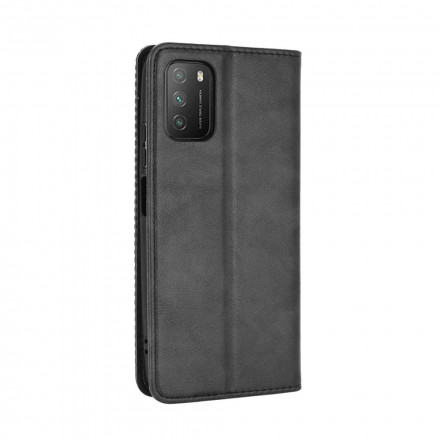 Flip Cover Poco M3 Effet Cuir Vintage Stylisé