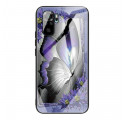 Coque Xiaomi Redmi Note 10 Verre Trempé Papillon Violet