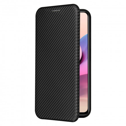 Flip Cover Xiaomi Redmi Note 10 / Note 10s Fibre Carbone avec Anneau Support