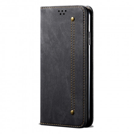 Flip Cover Xiaomi Redmi Note 10 Pro Tissu Jeans