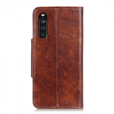 Housse Sony Xperia 10 III Simili Cuir Bouton Verni