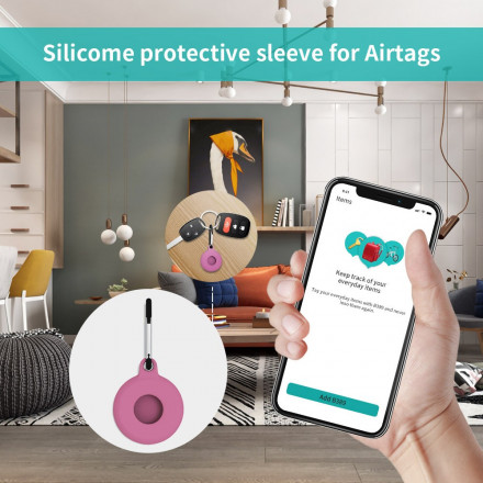 Protecteur AirTag avec Mousqueton Silicone Flexible