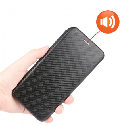 Flip Cover Xiaomi Mi 11 Pro Fibre Carbone avec Anneau Support