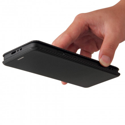 Flip Cover Xiaomi Mi 11 Ultra Fibre Carbone avec Anneau Support