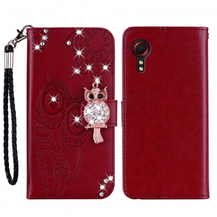 Housse Samsung Galaxy XCover 5 Hibou Mandala et Breloque