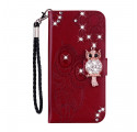 Housse Samsung Galaxy XCover 5 Hibou Mandala et Breloque