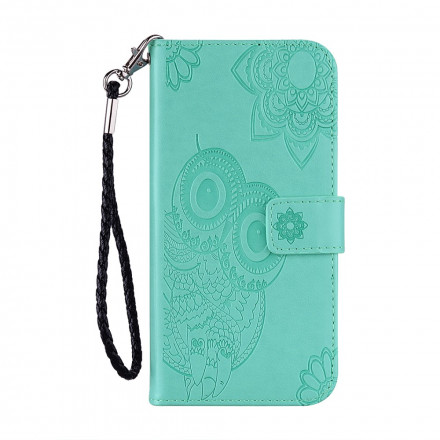 Housse Samsung Galaxy XCover 5 Hibou Mandala et Lanière