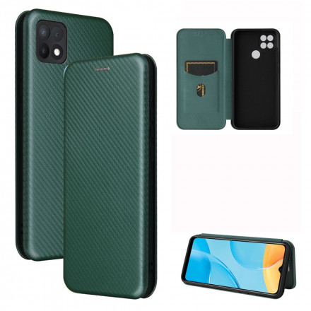 Flip Cover Oppo A15 Silicone Carbone Coloré