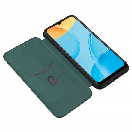 Flip Cover Oppo A15 Silicone Carbone Coloré