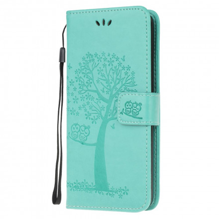 Housse Samsung Galaxy XCover 5 Arbre et Hiboux à Lanière