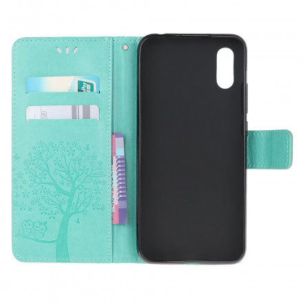 Housse Samsung Galaxy XCover 5 Arbre et Hiboux à Lanière