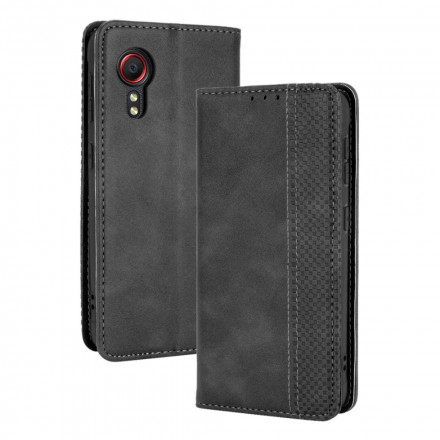 Flip Cover Samsung Galaxy XCover 5 Effet Cuir Vintage Stylisé