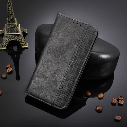 Flip Cover Oppo A15 Effet Cuir Vintage Stylisé