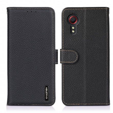 Housse Samsung Galaxy XCover 5 Cuir Litchi KHAZNEH