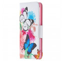 Housse Huawei P50 Pro Papillons et Fleurs Peints