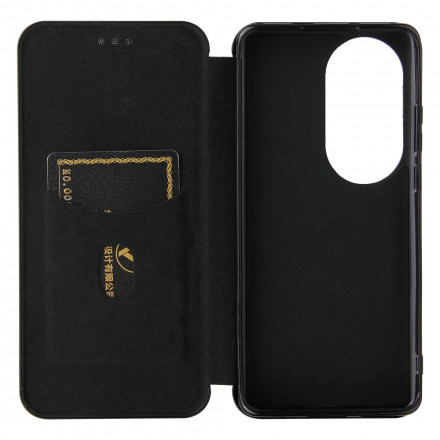 Flip Cover Huawei P50 Pro Fibre Carbone