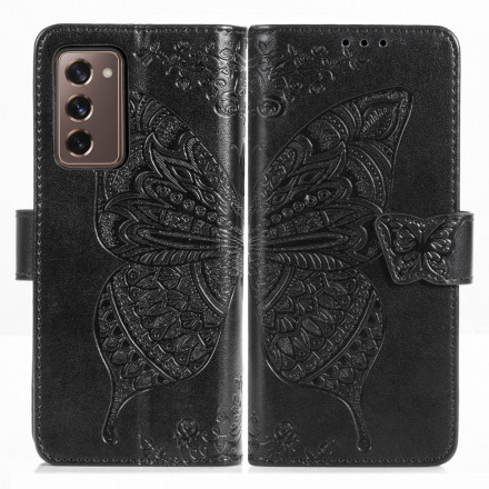 Housse Samsung Galaxy Z Fold2 Papillon Design avec Lanière