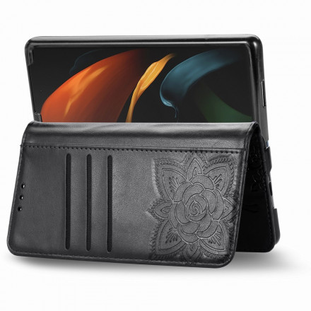 Housse Samsung Galaxy Z Fold2 Papillon Design avec Lanière