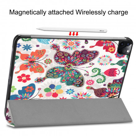 Smart Case iPad Pro 11" (2021) Porte-Stylet Fleurs Vintages