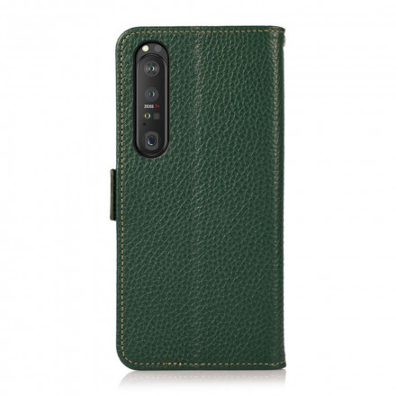 Housse Sony Xperia 1 III Cuir Litchi KHAZNEH RFID