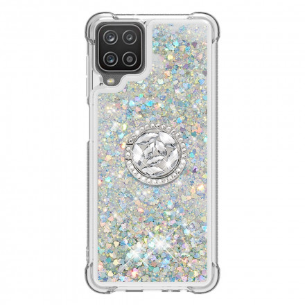 Coque Samsung Galaxy A12 / M12 Paillettes avec Anneau-Support