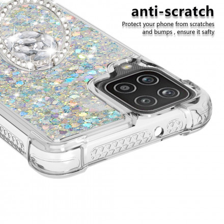 Coque Samsung Galaxy A12 / M12 Paillettes avec Anneau-Support