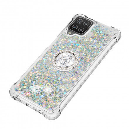 Coque Samsung Galaxy A12 / M12 Paillettes avec Anneau-Support