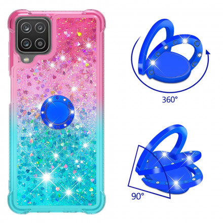 Coque Samsung Galaxy A12 / M12 Paillettes Anneau-Support