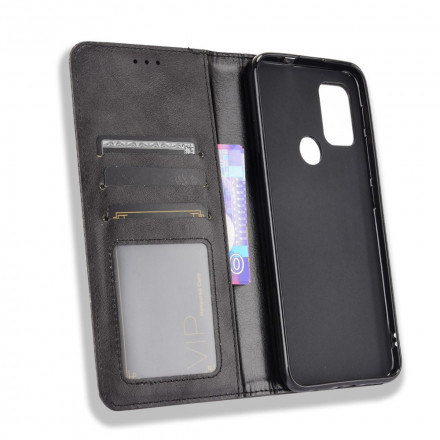 Flip Cover Moto G30 / Moto G10 Effet Cuir Vintage Stylisé