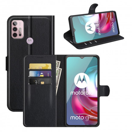 Housse Moto G30 / Moto G10 Effet Litchi Classique