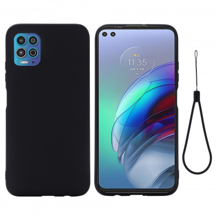 Coque Moto G100 Silicone Liquide avec Lanière