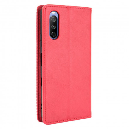 Flip Cover Sony Xperia 10 III Effet Cuir Vintage Stylisé