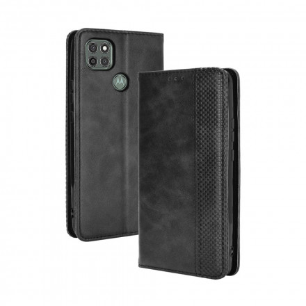 Flip Cover Moto G9 Power Effet Cuir Vintage Stylisé