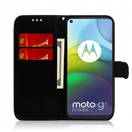 Housse Moto G9 Power Simili Cuir Couverture Miroir