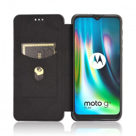 Flip Cover Moto G9 Play Silicone Carbone