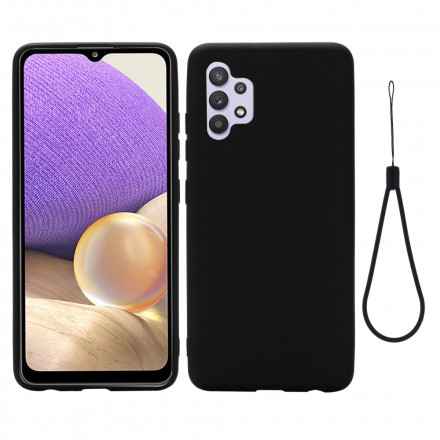 Coque Samsung Galaxy A32 4G Silicone Liquide Avec Lanière