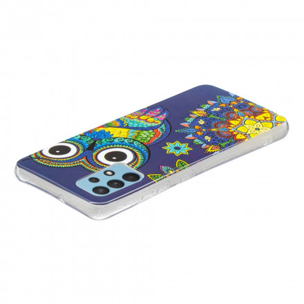 Coque Samsung Galaxy A32 4G Hibou Mandala Fluorescente