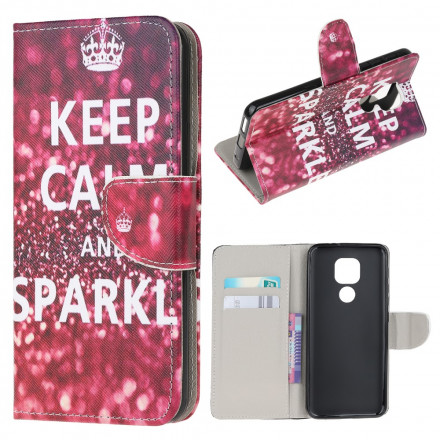 Housse Moto G9 Play Keep Calm and Sparkle