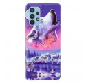 Coque Samsung Galaxy A32 4G Série Loup Fluorescente