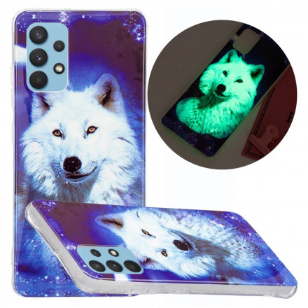 Coque Samsung Galaxy A32 4G Série Loup Fluorescente