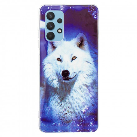 Coque Samsung Galaxy A32 4G Série Loup Fluorescente