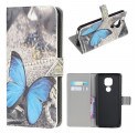 Housse Moto G9 Play Papillon Bleu