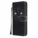 Housse Samsung Galaxy A22 5G Yeux de Chat Noir à Lanière