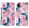 Housse Samsung Galaxy A22 5G Papillons Floraux Lanière